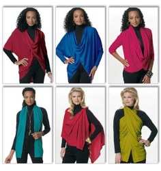 5563 EZ WOW KNIT LOOSE WRAP SS-LS DOLMAN SLV TOPS PATTERN LG-XXL